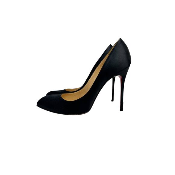 Christian Louboutin Black Satin Stiletto Pumps Heels Sz.38